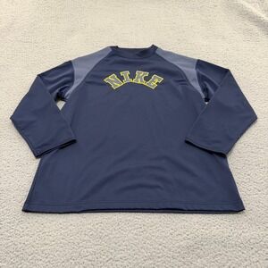 Nike Youth Boys XL Navy Blue Long Sleeve Mesh Shoulder Athletic Shirt